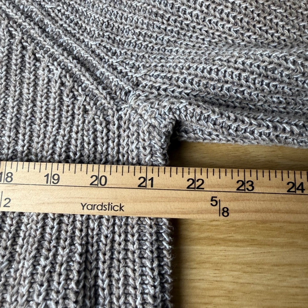Roll Neck Ribbed Knit Marl Sweater Size Medium Oatmeal Coastal Earthy Minimalist - Picture 6 of 7